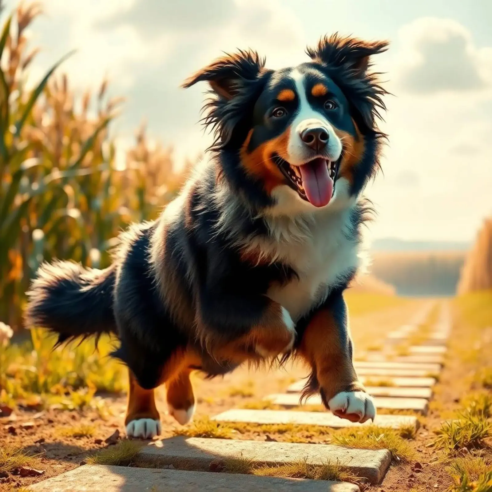 Beautiful Bernese Mountain Dog #25 canvas with Floater frame by Yumis.Beargang.and.Me