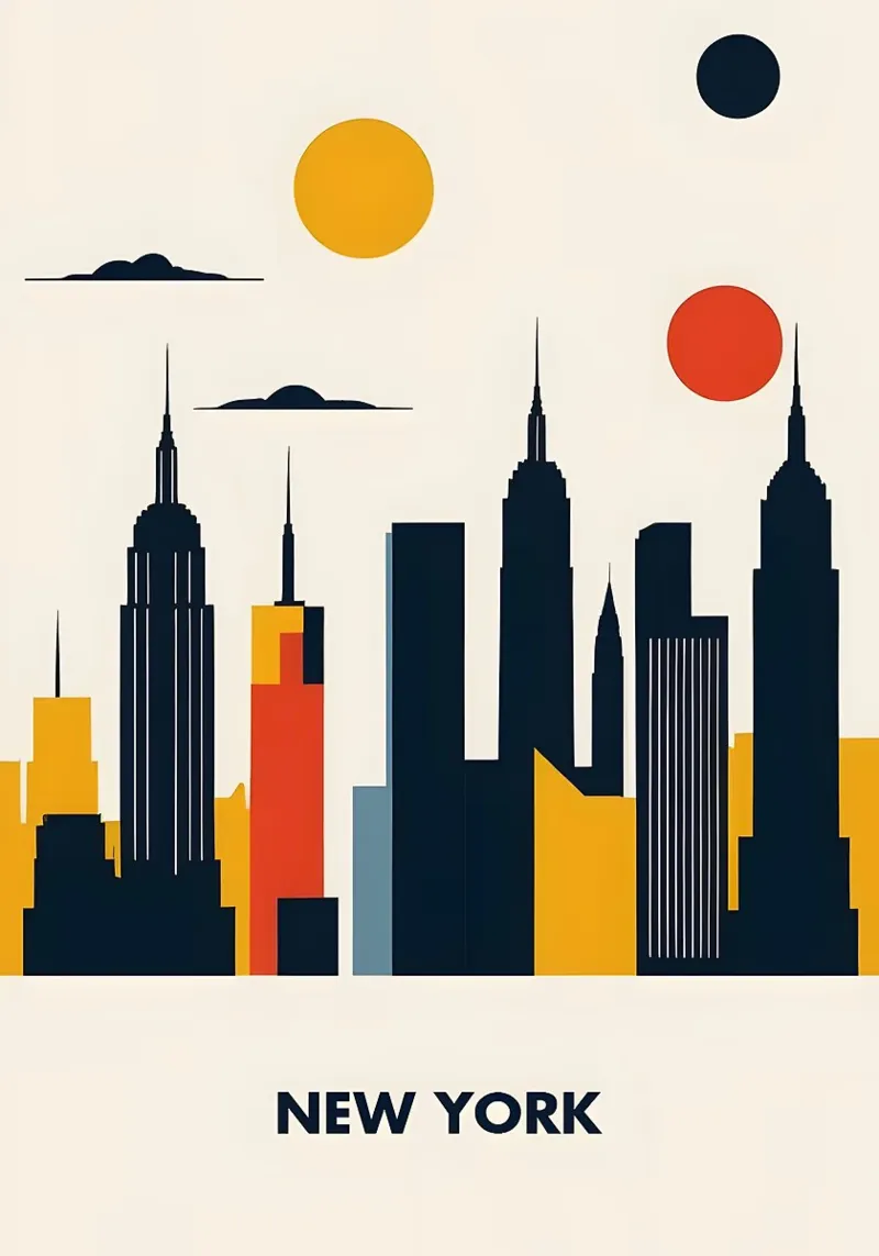 Paesaggio urbano di New York pellicola backlit da Janine P McGuire