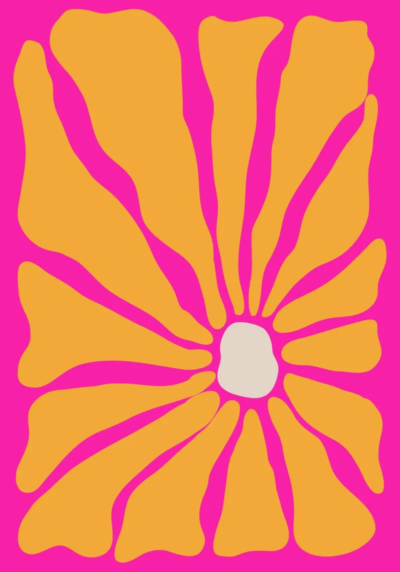 Floreale retrò anni '60 carta hahnemühle da pdigitalprints