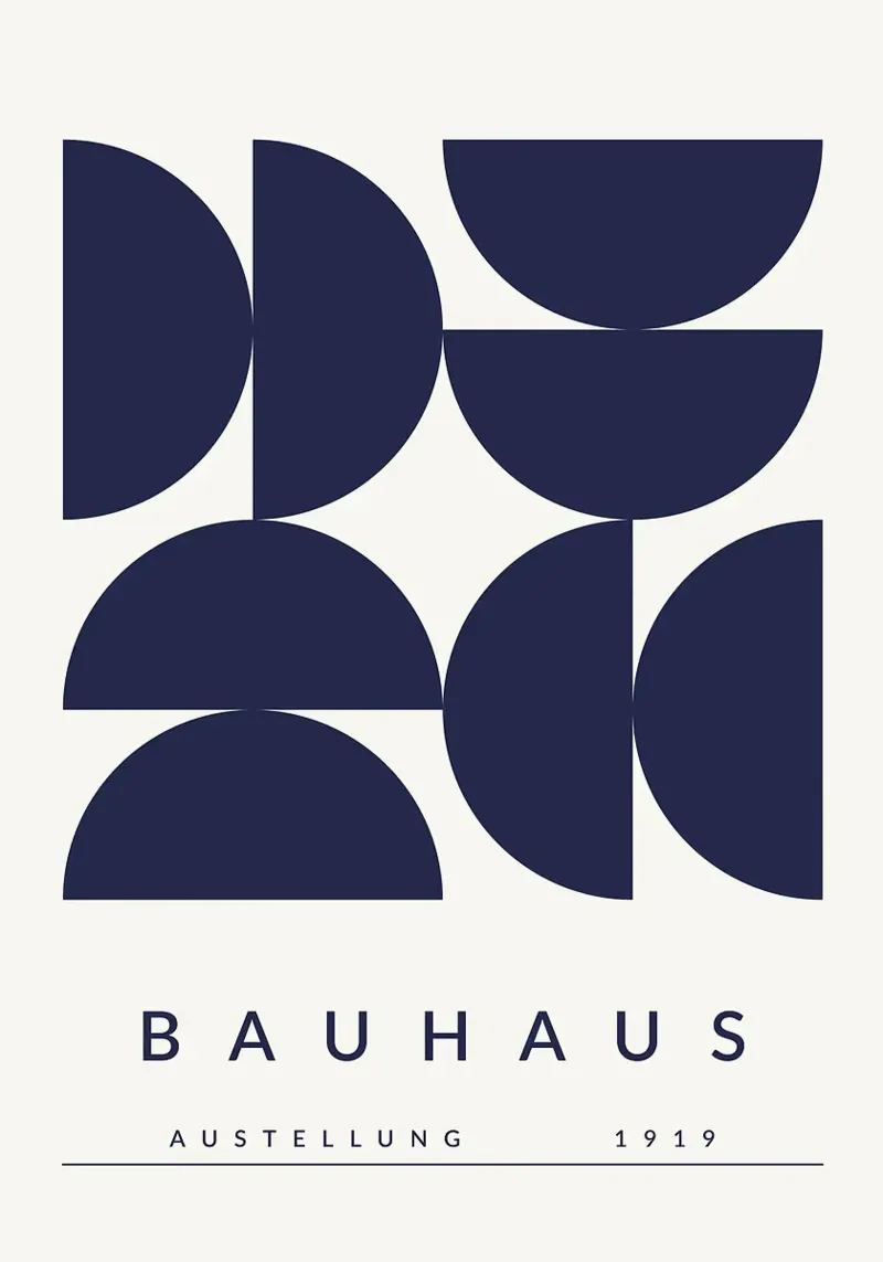 Bauhaus forme geometriche semicerchi tipografia pellicola backlit da MinimalistPosterCharles