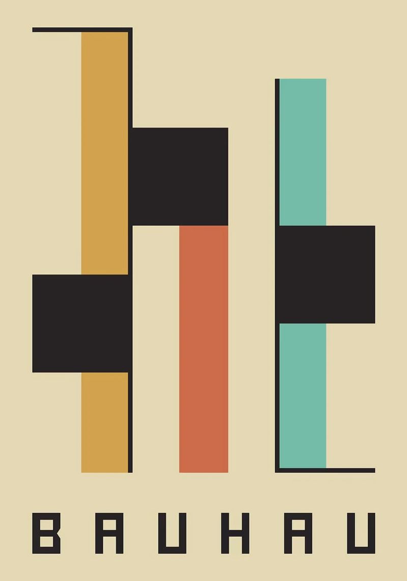 Bauhaus abstract shapes rectangles blocks canvas by Dale Edward YoungJr