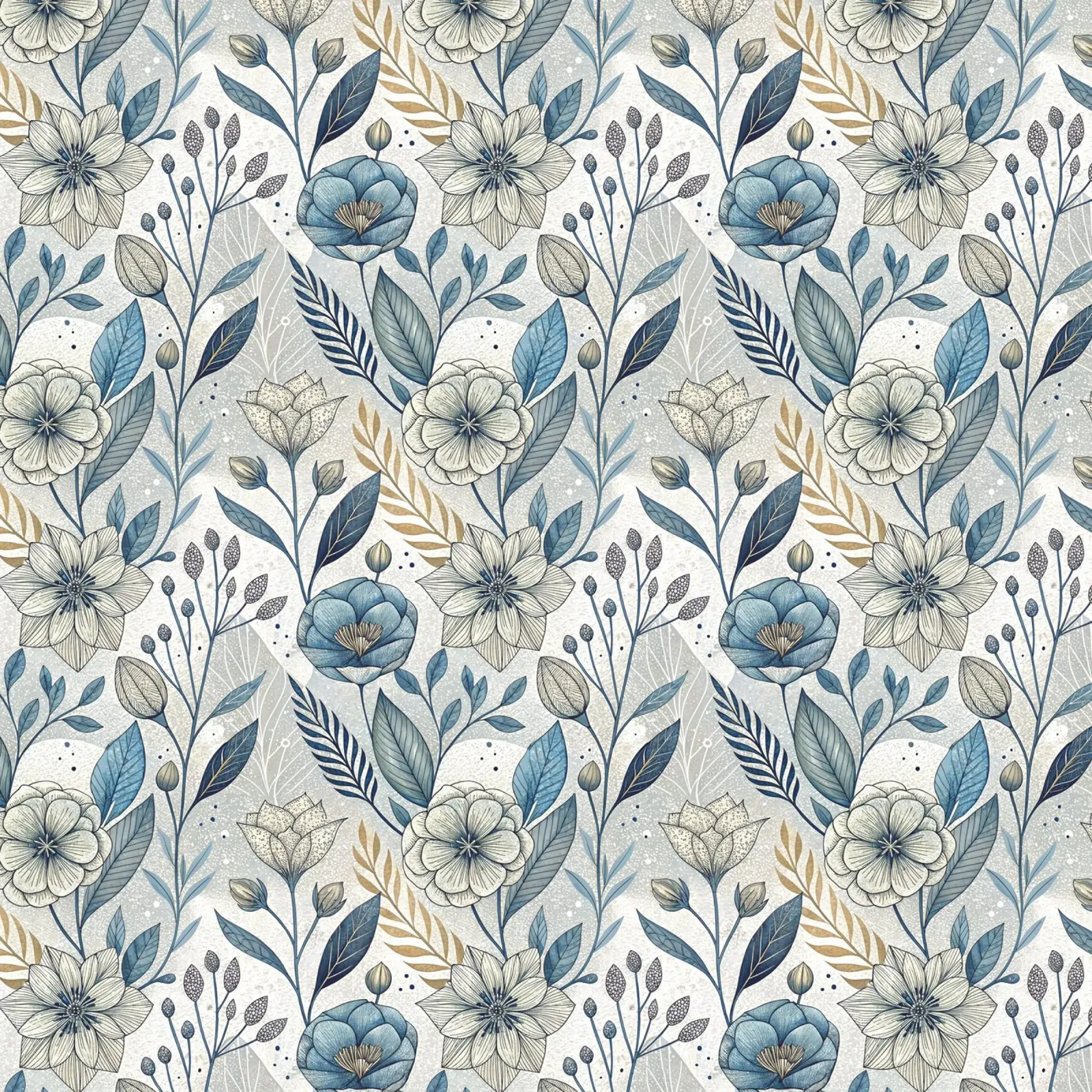 Floral Boho Pattern canvas by Pantheon Studio