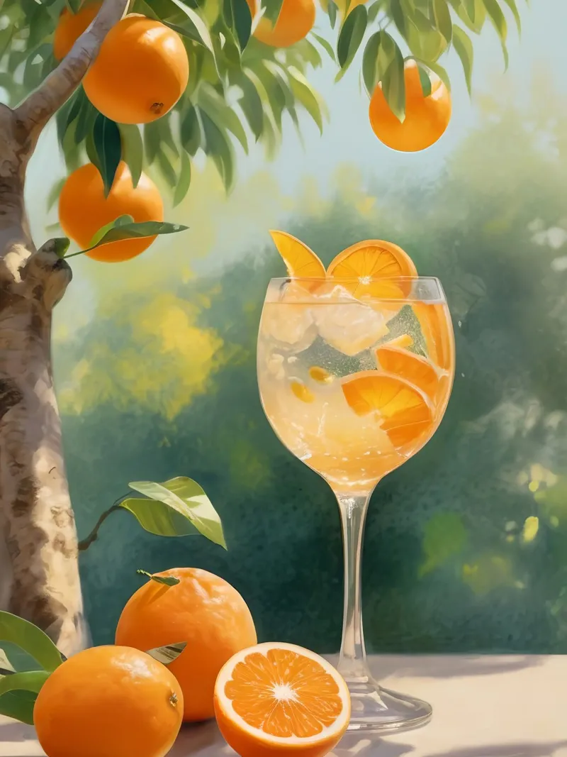 Citrus Summer Bliss lienzo de Indigo Rain