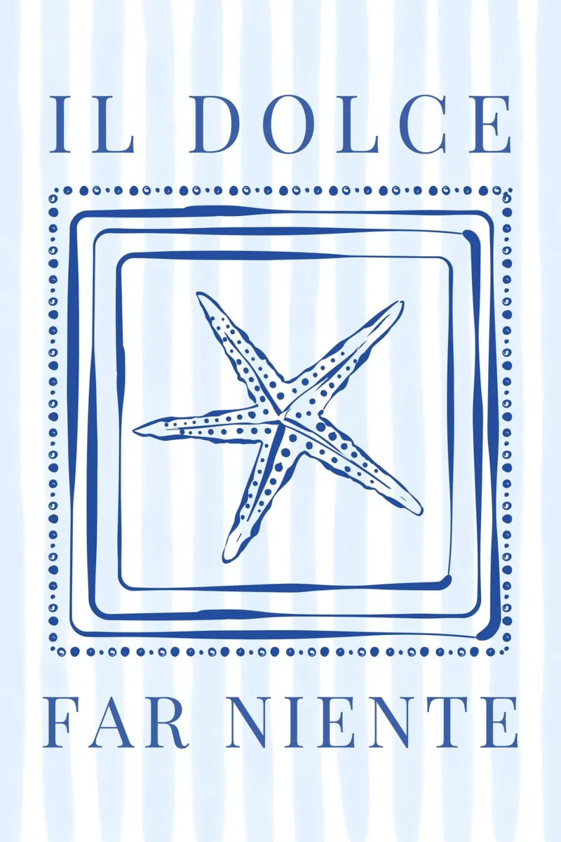 Starfish Print, Beach Summer Poster, Ocean Art canvas with Floater frame by DolceVita