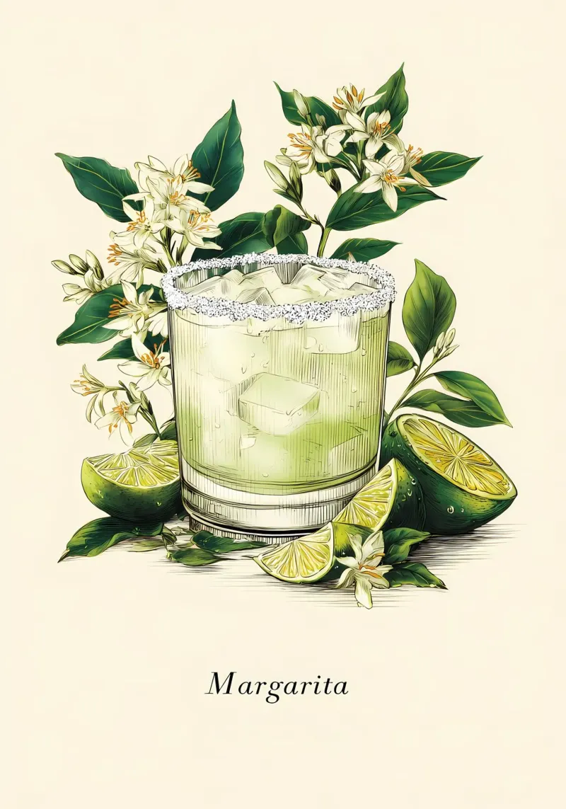 Stampa botanica Margarita alluminio dibond da Tipple Tales