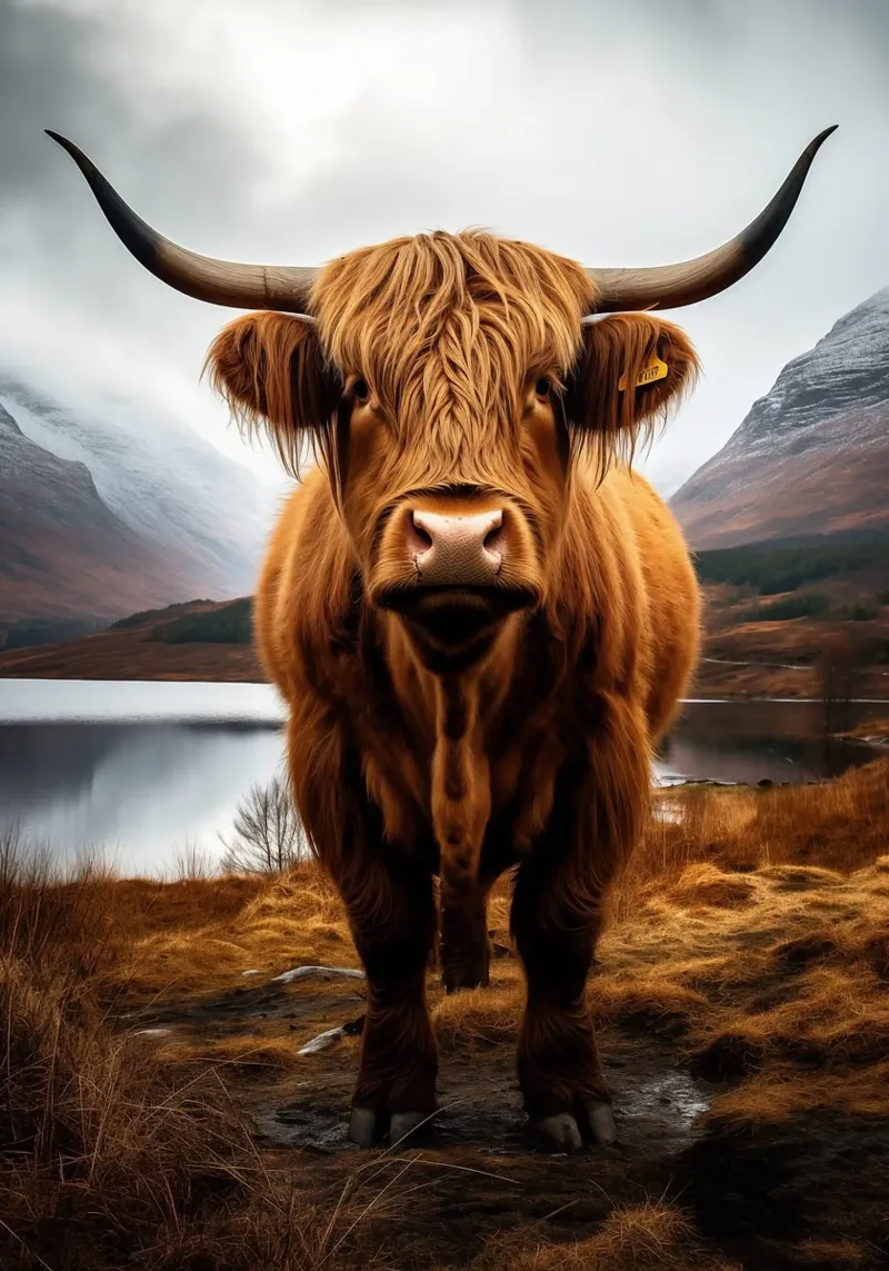 corna di mucca highland pellicola backlit da Kirsten C Nolan