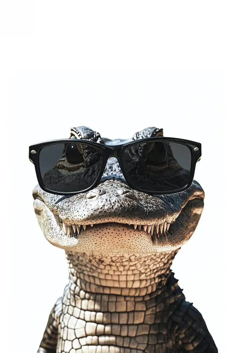 occhiali da sole alligatore rettile animale pellicola backlit da James Isaac Jackson