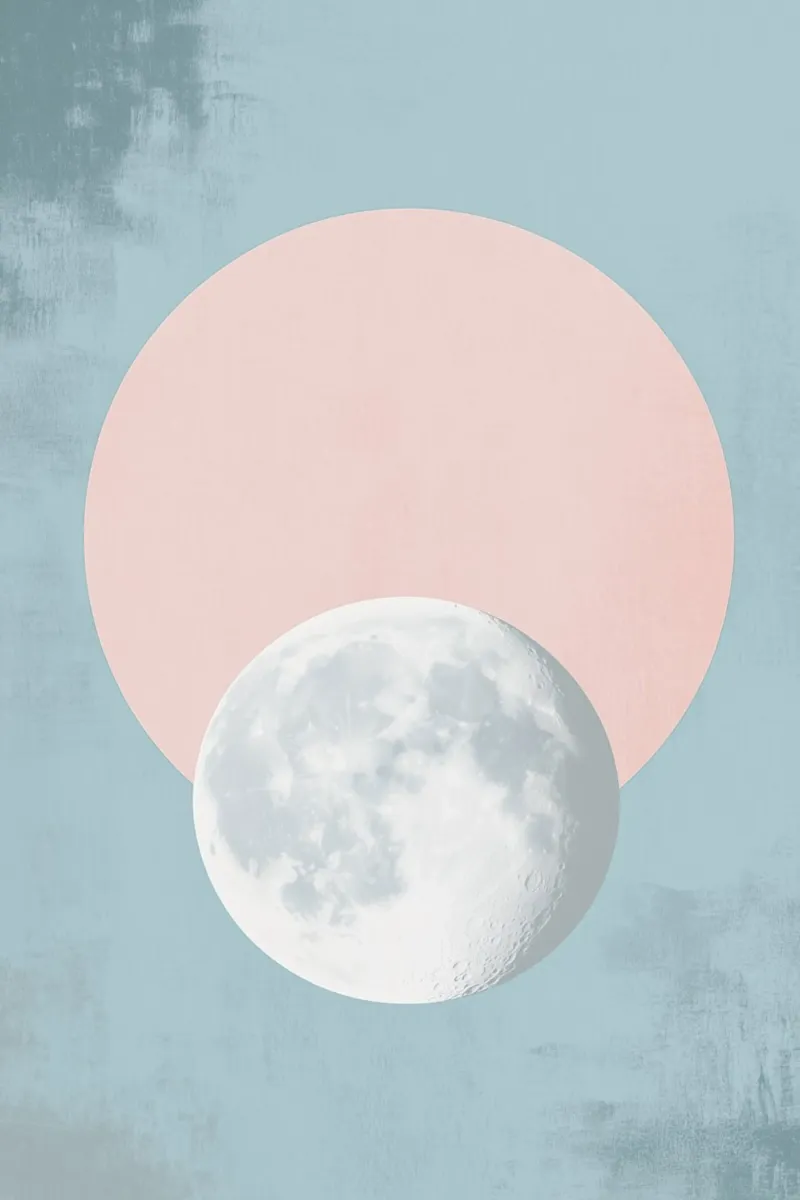 Luna pastel en círculo metacrilato de Carinaprint
