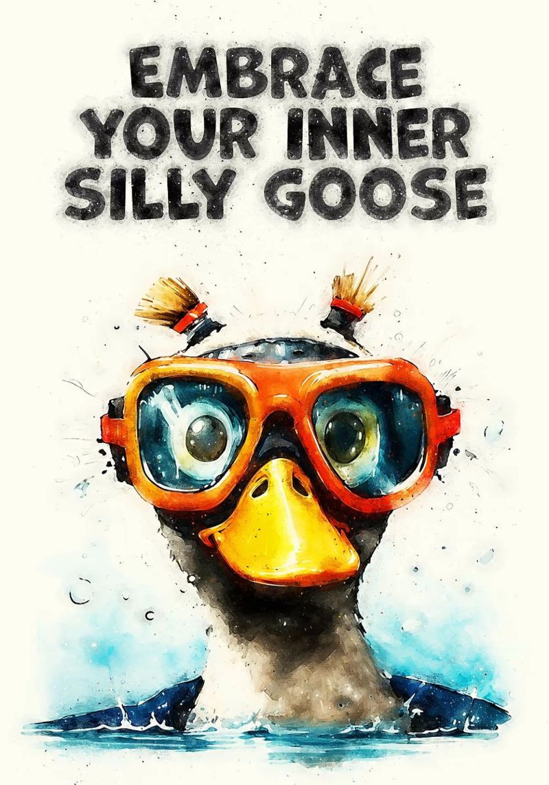 slogan "duck goggles snorkeling poster da RJ Peterson-Animal
