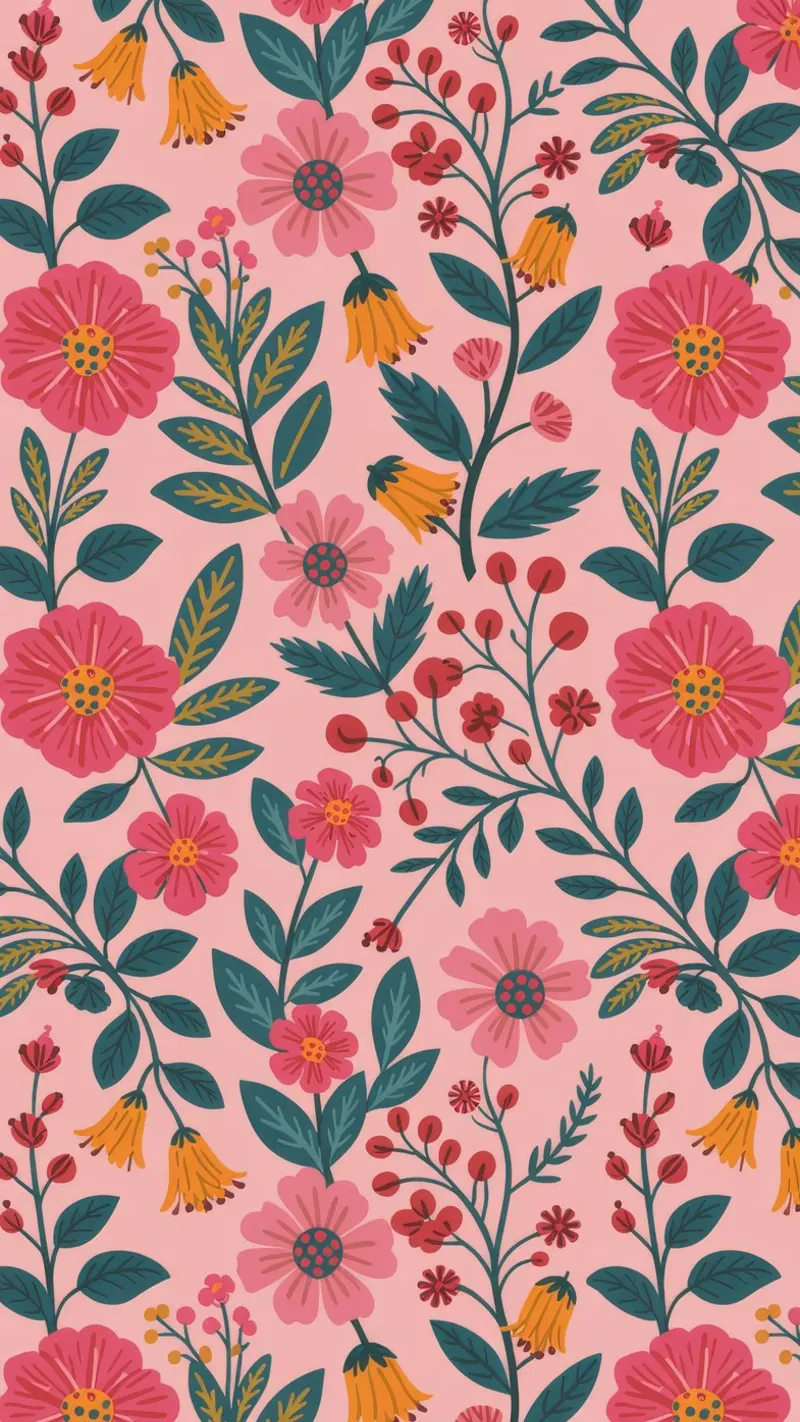 Sinfonia floreale botanica poster con telaio in alluminio da Silent Hue