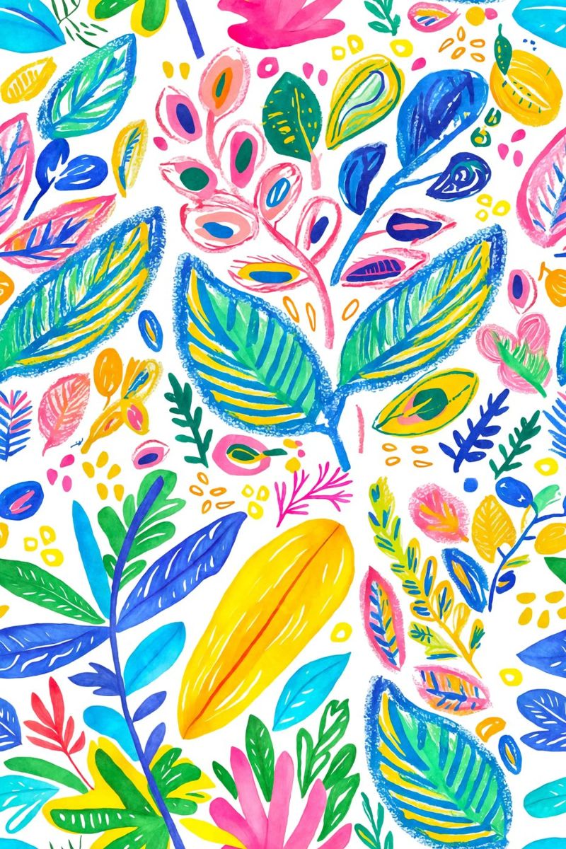 Bold Pop Doodle Botanical Summer Vibes pellicola backlit da Andrea Haase Modern Home