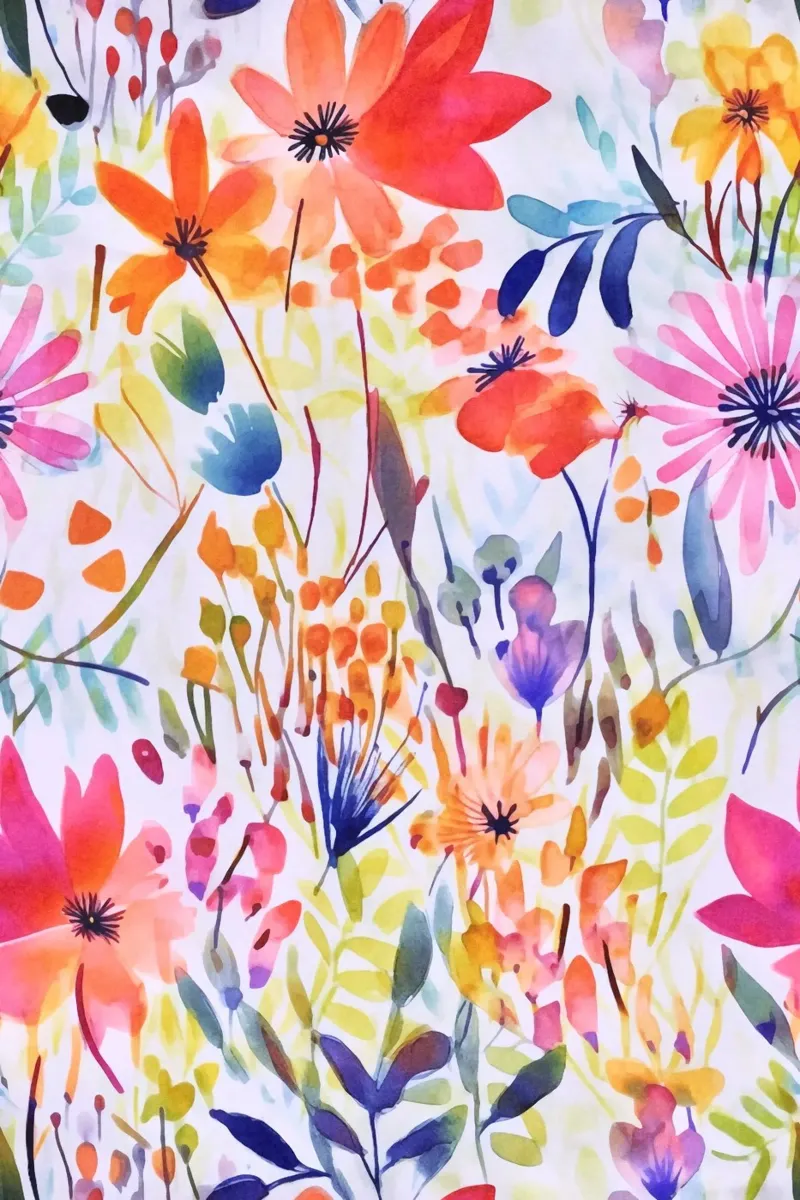 Studio di fiori acquerellati multicolore pellicola backlit da Andrea Haase Modern Home