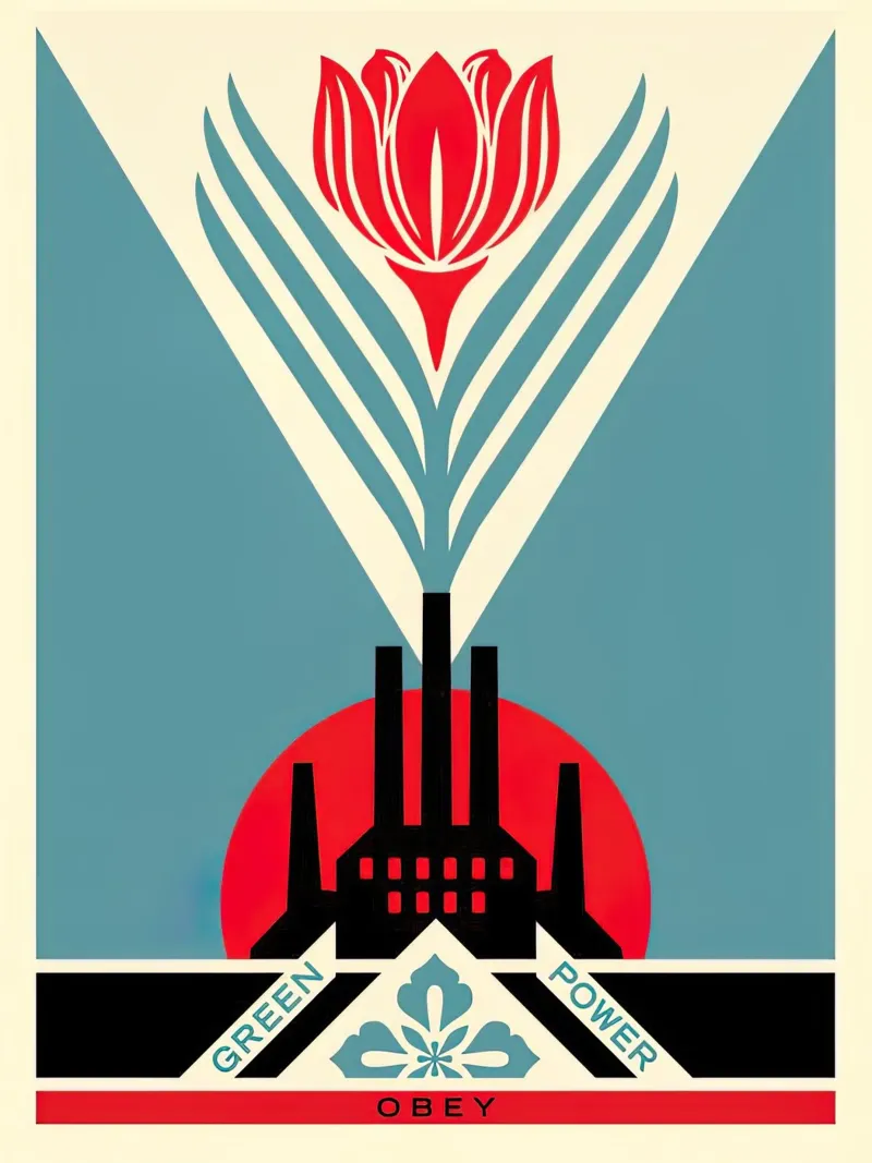 Energia verde - Shepard Fairey poster con telaio in plastica da American Poster