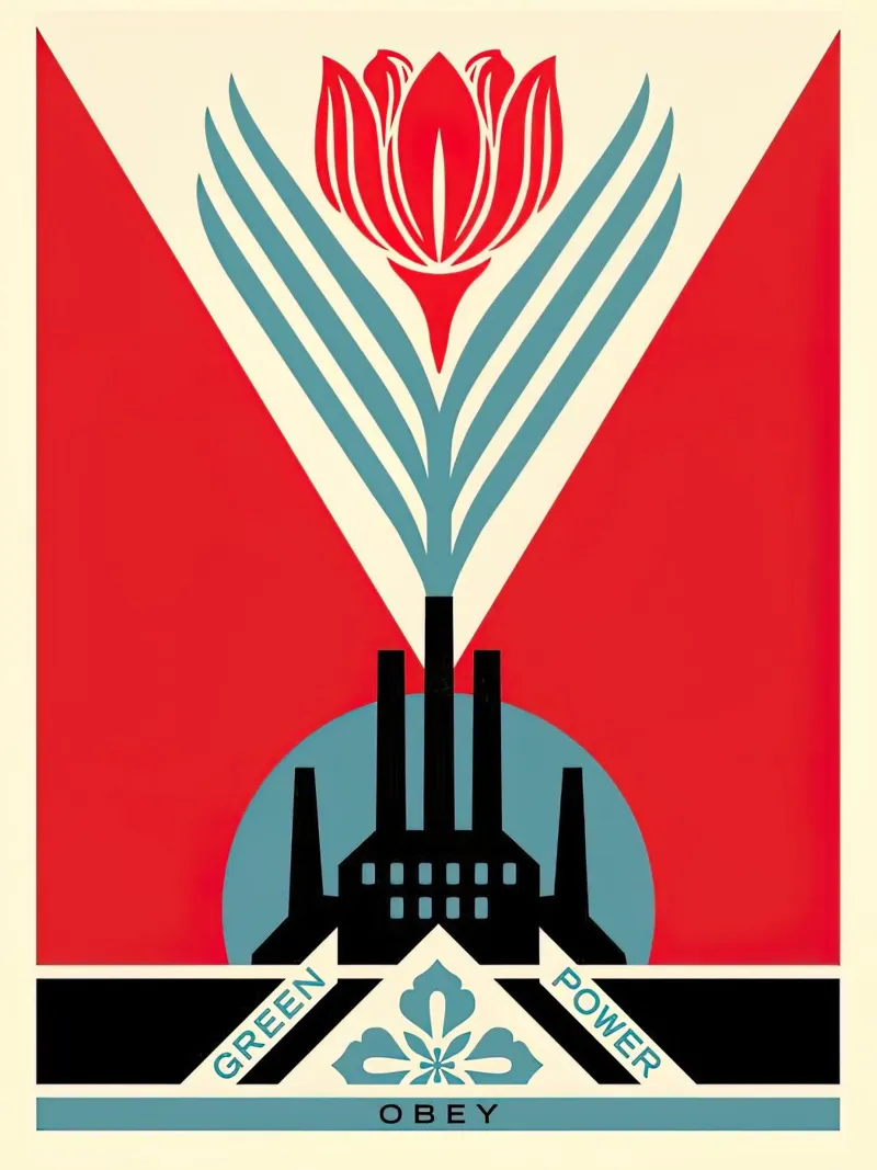 Shepard fairey Green Power acrylic glass by American Poster