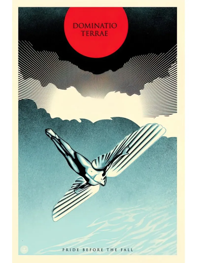 Orgoglio Icaro - Shepard Fairey poster con telaio in alluminio da American Poster