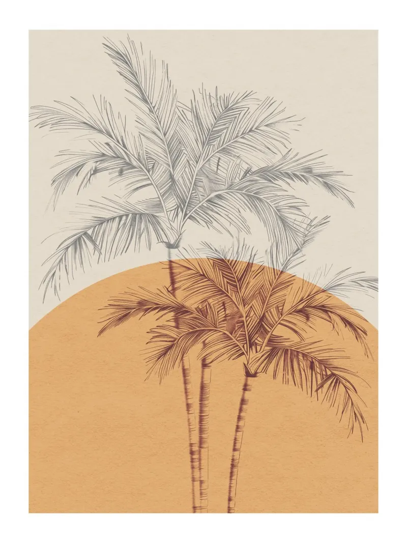 Sunset Palms carta hahnemühle da treechild