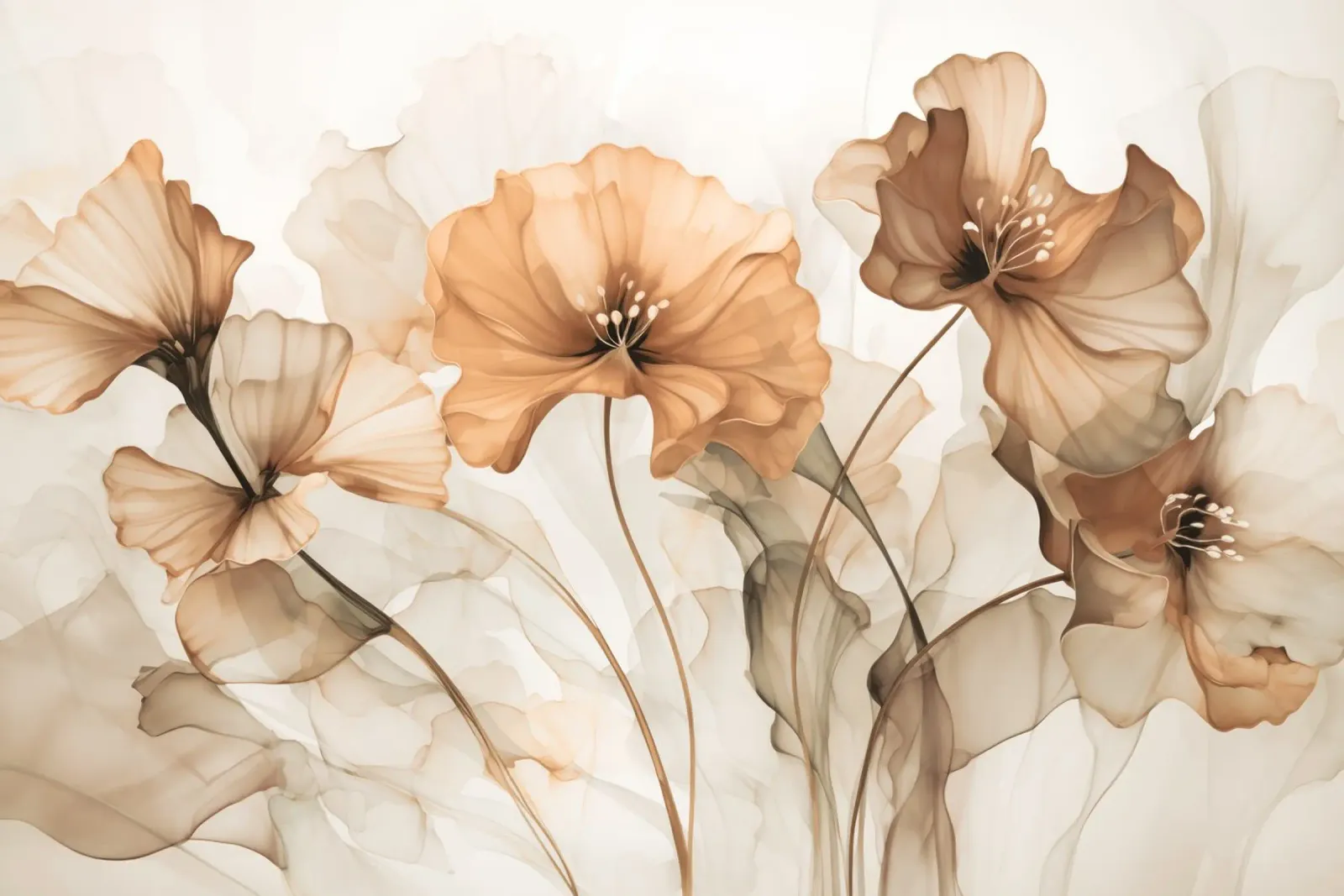 Fantasie floreali eteree Prato di fiori selvatici poster con telaio in legno da Andrea Haase Floral Passion