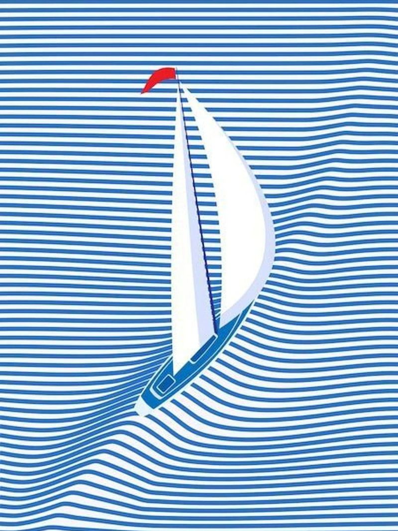 Segeln im Meer Leinwand von Maria studio