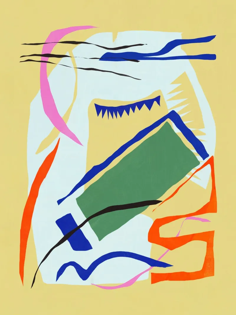 Papier uitgesneden abstract arrangement 02 acryl van Little Dean
