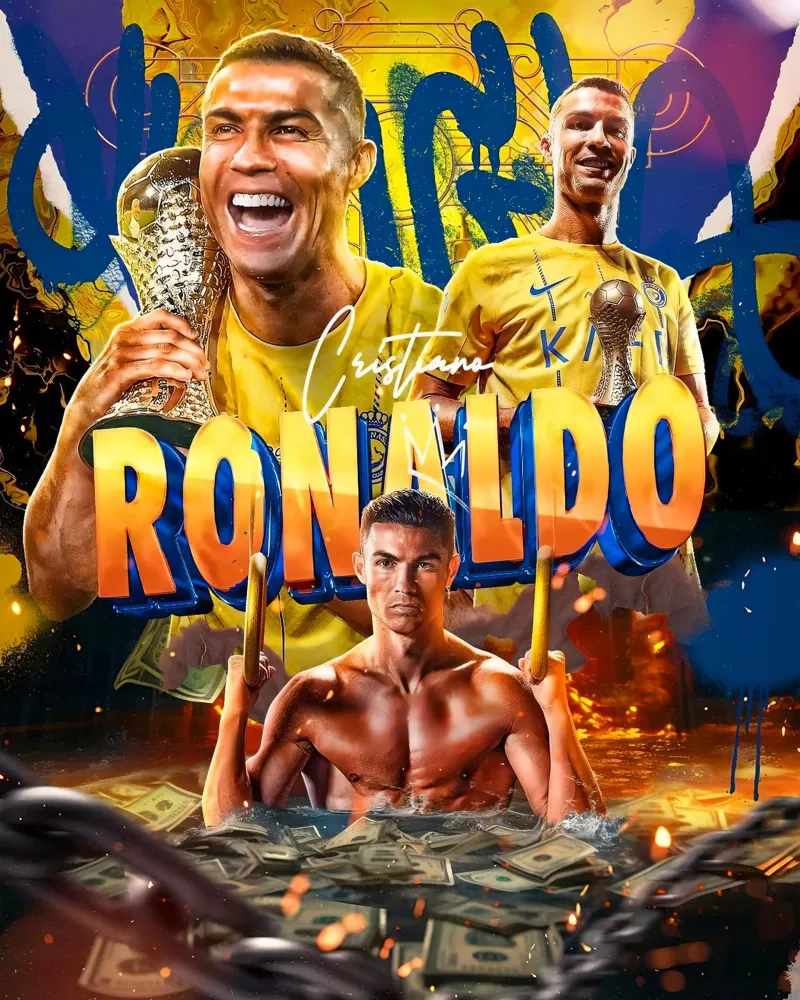 Cristiano Ronaldo tela con Cornice a cassetta da Indah Creative