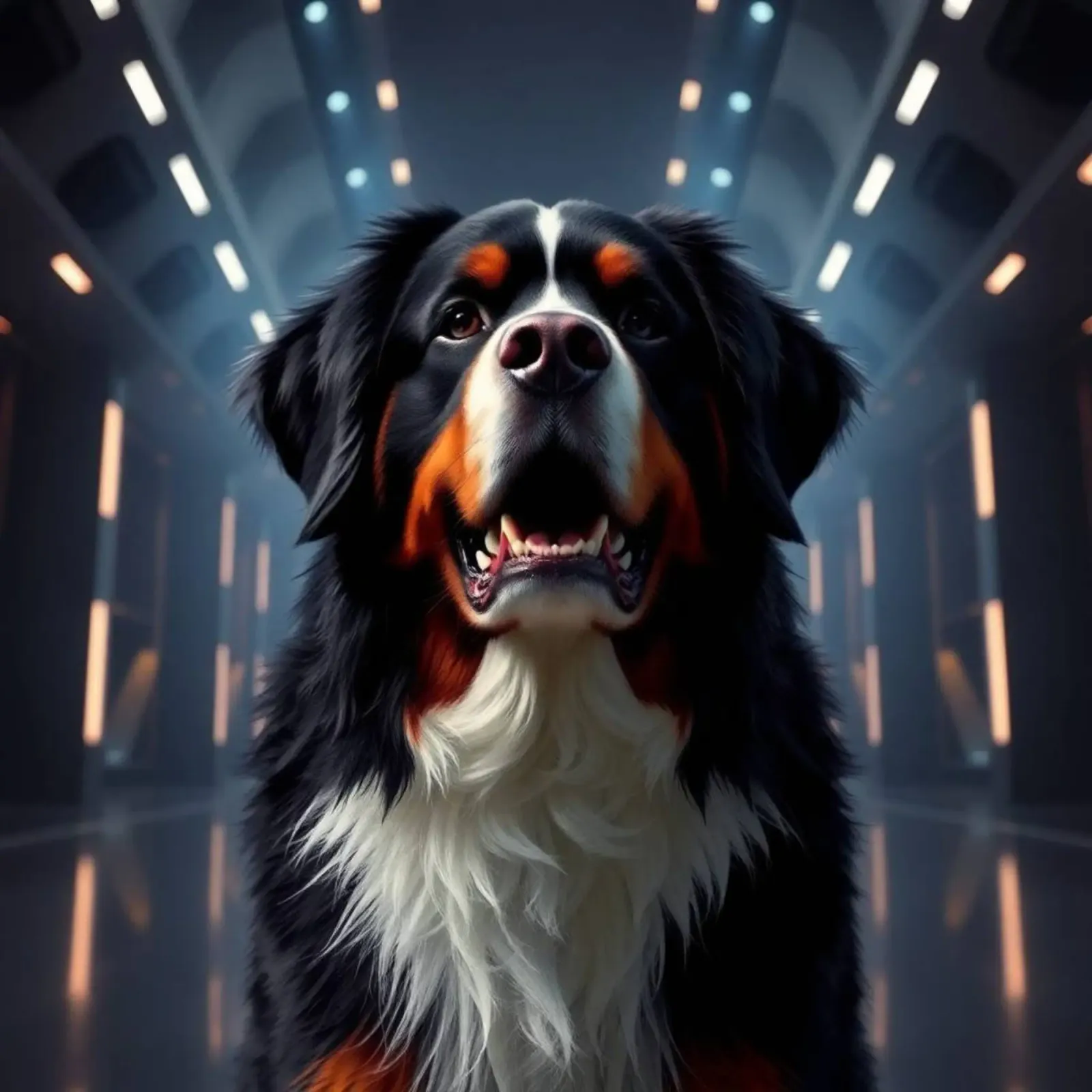 Beautiful Bernese Mountain Dog #35 canvas with Floater frame by Yumis.Beargang.and.Me