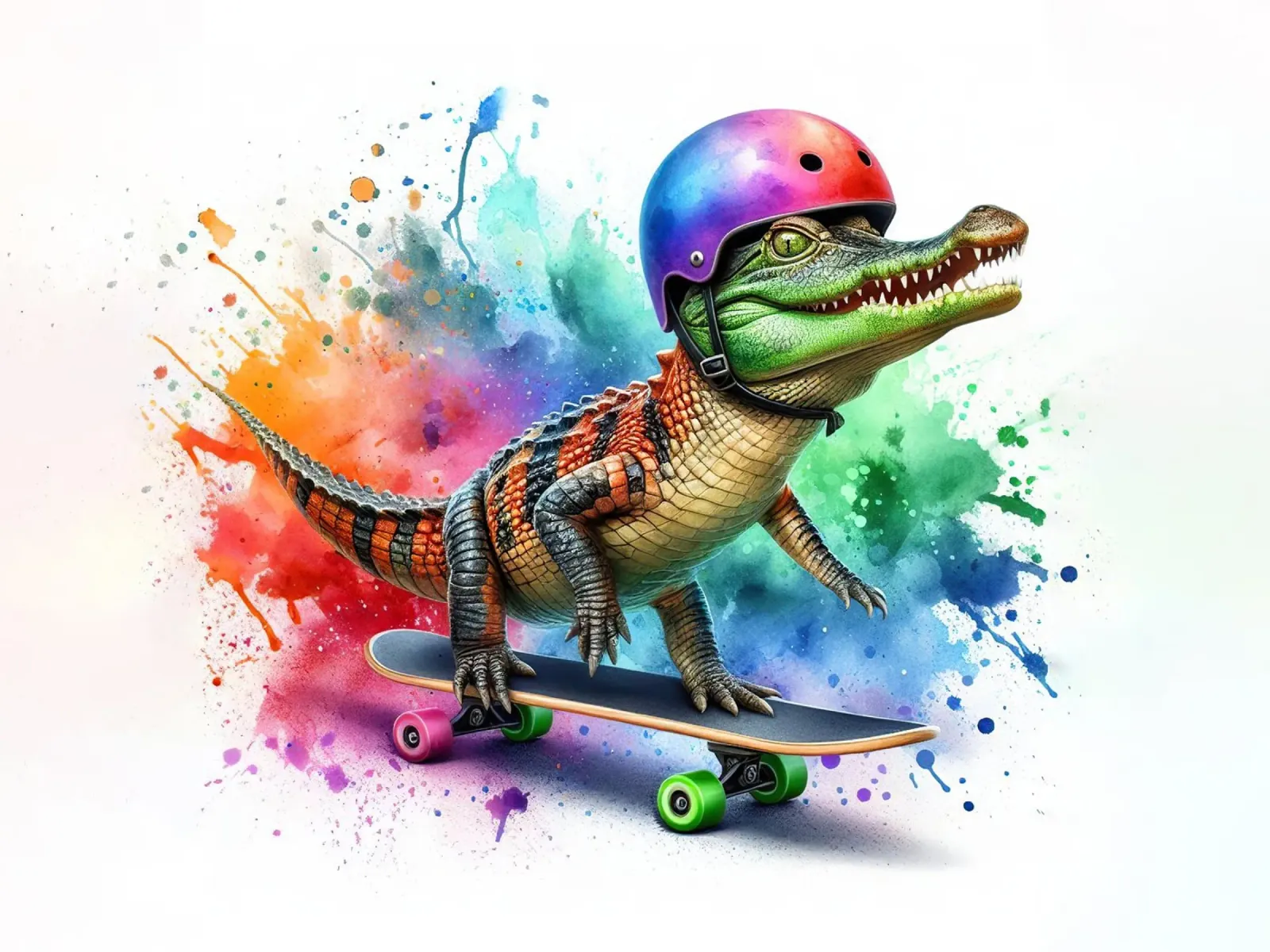 Skating Crocodile canvas by 🎁 ARTVI-SHOP