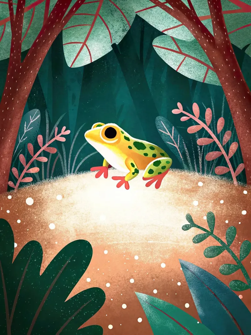 la rana della foresta pellicola backlit da 🐹 BABY ART PRINTS