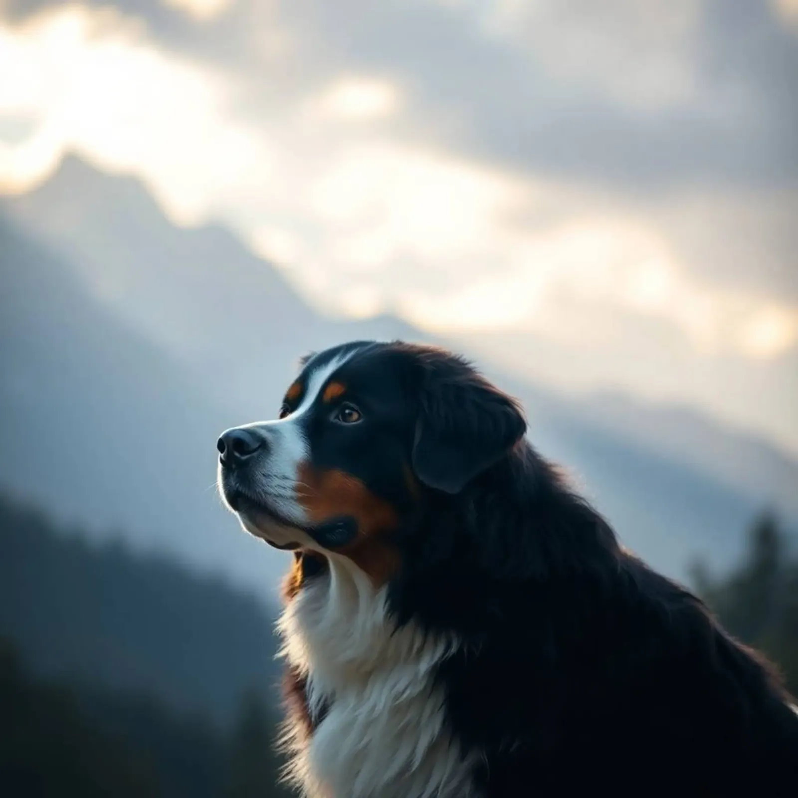 Beautiful Bernese Mountain Dog #45 canvas with Floater frame by Yumis.Beargang.and.Me