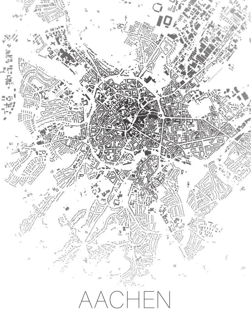 Stadtplan Aachen carta hahnemühle da Raumreise Design
