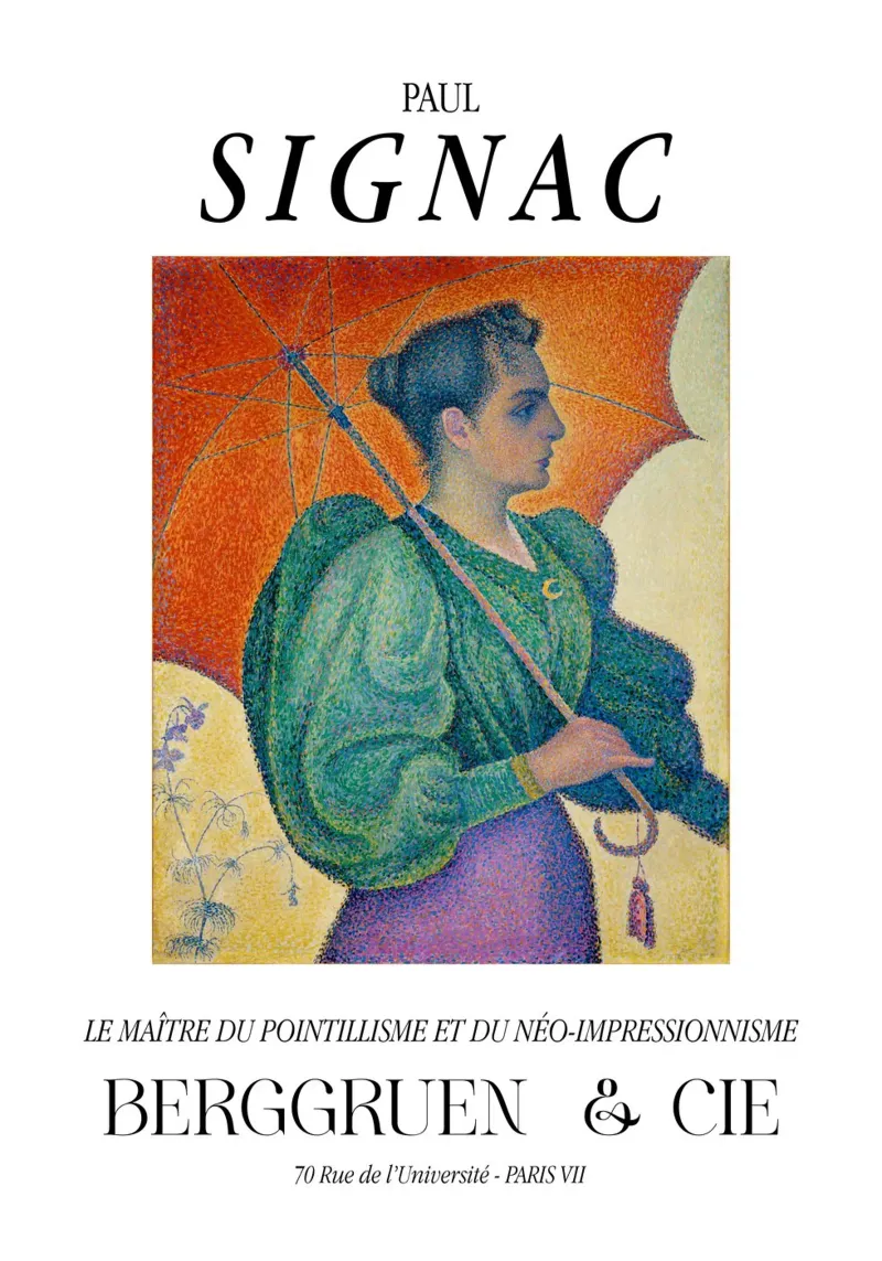 Paul Signac Vrouw Parasol Pointillisme Meester Vintage canvas met Baklijst van NorwesClub
