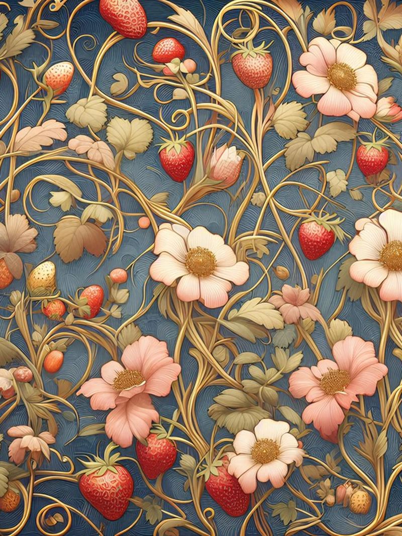 Strawberry vines poster by Art-Nouveau-Dsg