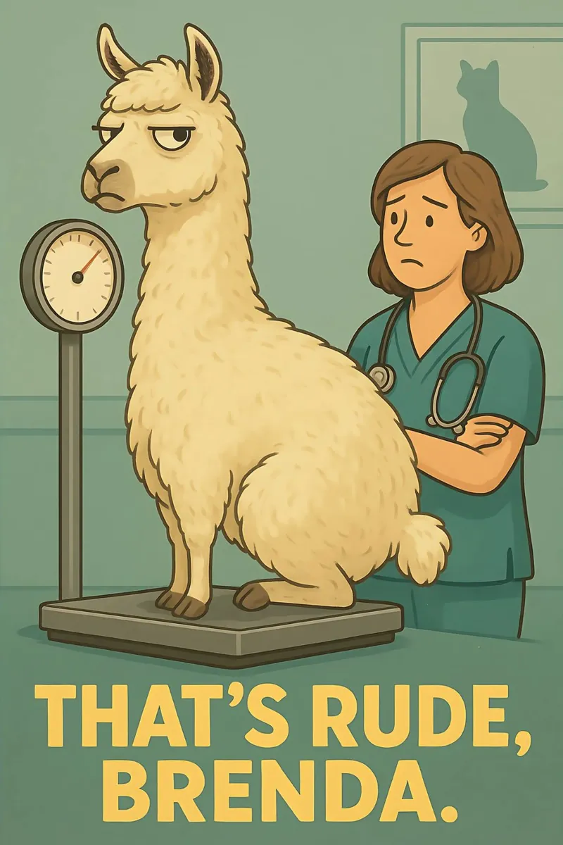 Meme divertente sui lama poster con telaio in plastica da Funny Humor Art