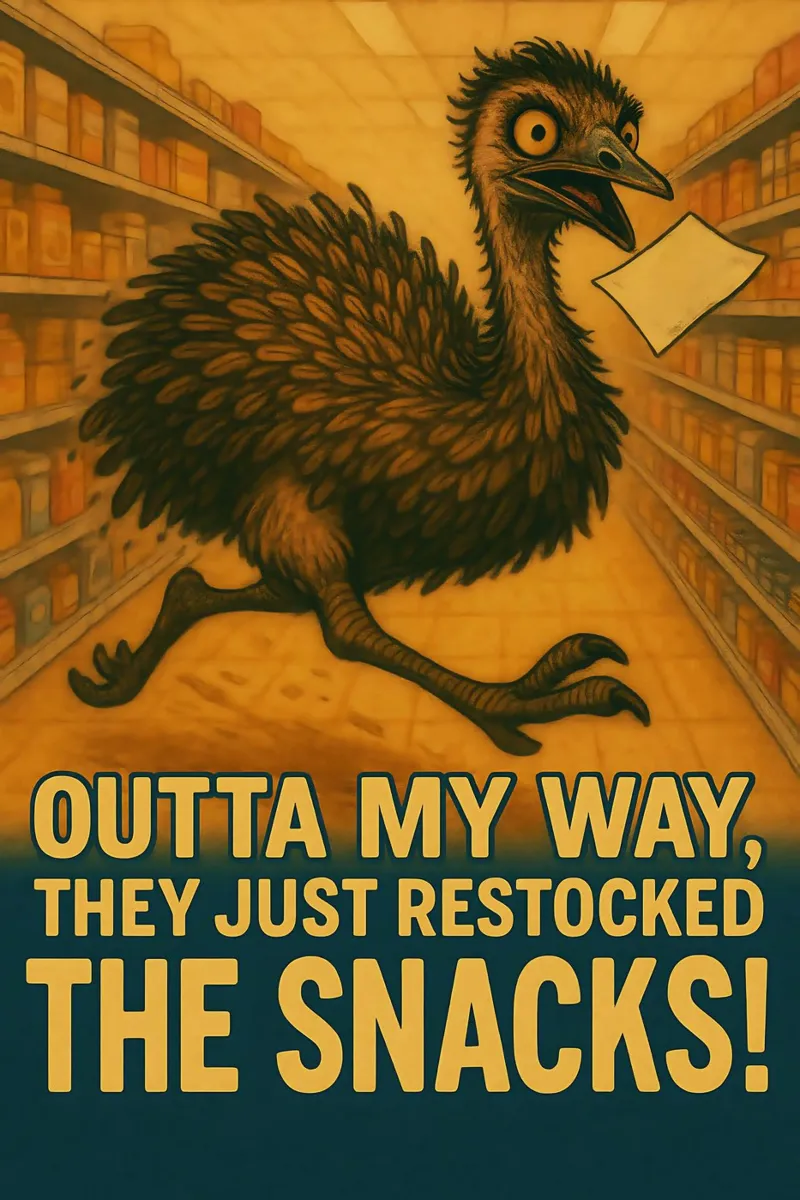 Meme divertente sull'emù carta hahnemühle da Funny Humor Art