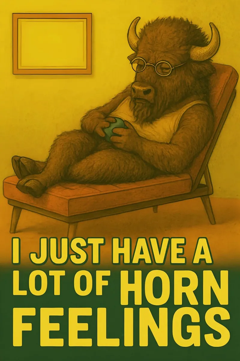 Meme divertente sul bisonte pellicola backlit da Funny Humor Art