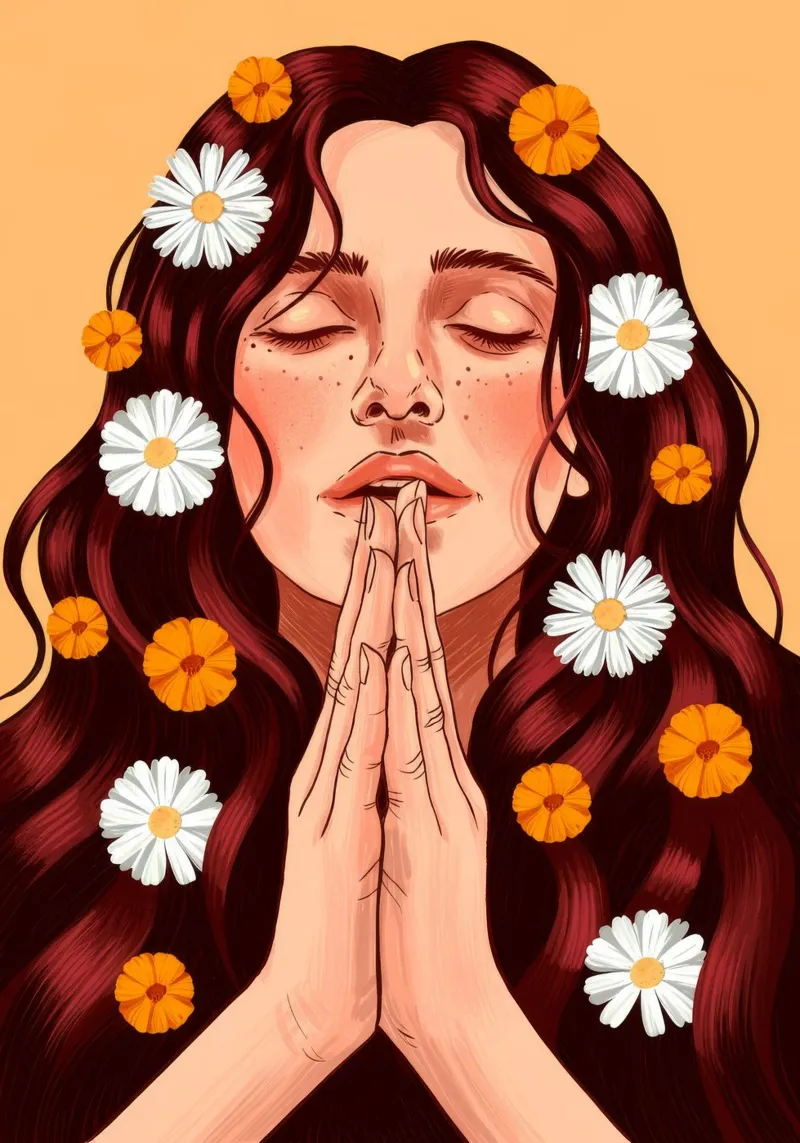 Divine Floral Prayer alu-dibond by Silent Hue
