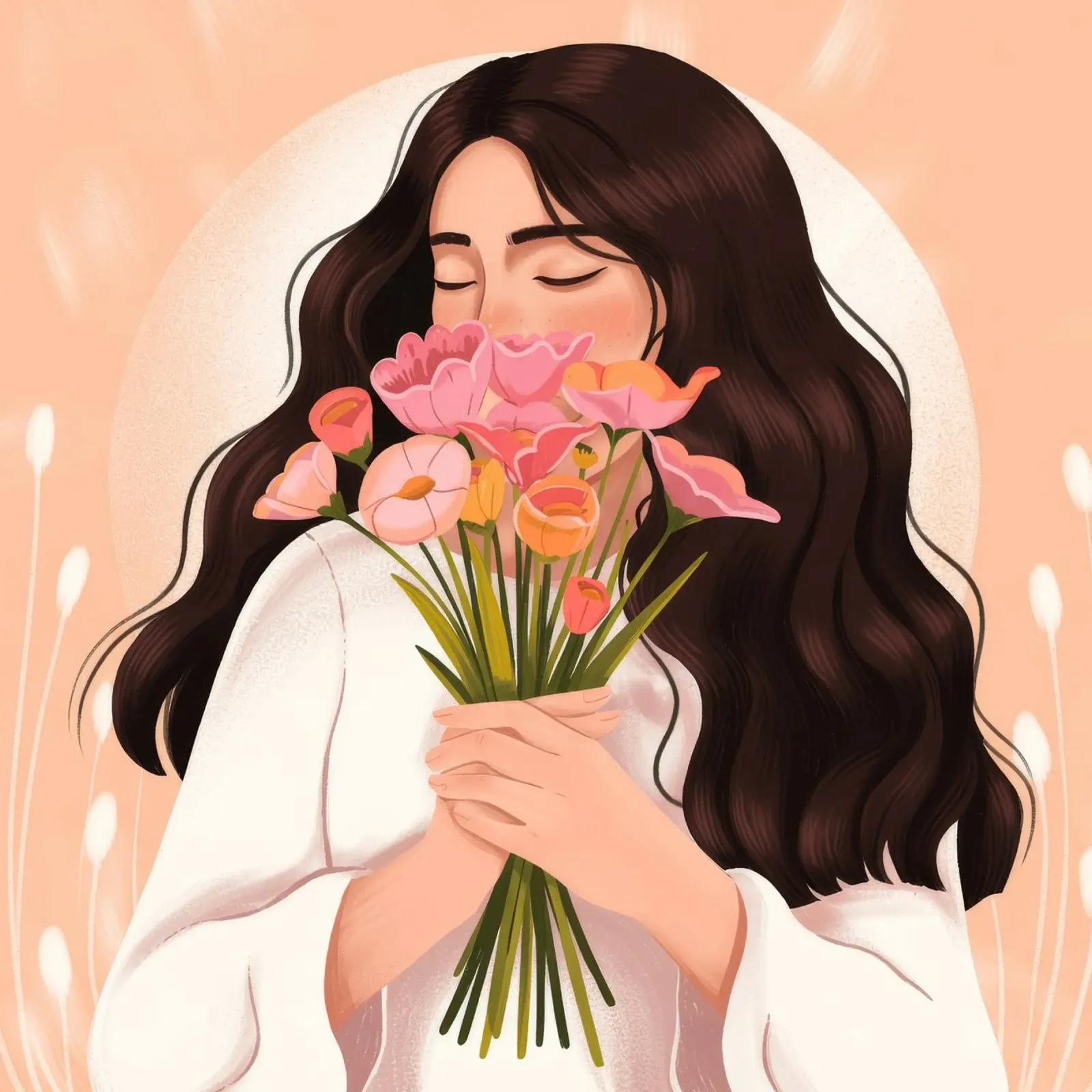 Abbraccio di fiori teneri carta hahnemühle da Silent Hue