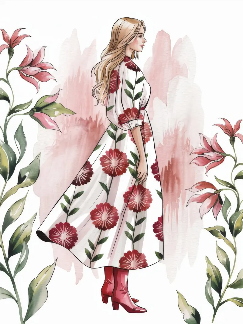 Elegant Floral Walk canvas by Silent Hue