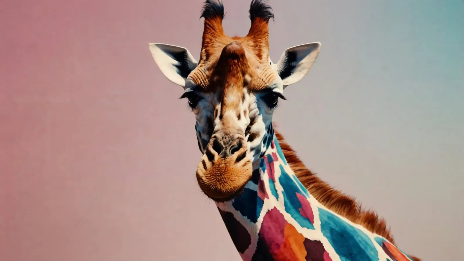 Raffigurazione creativa di una giraffa con colori vivaci pellicola backlit da DesignDoodle