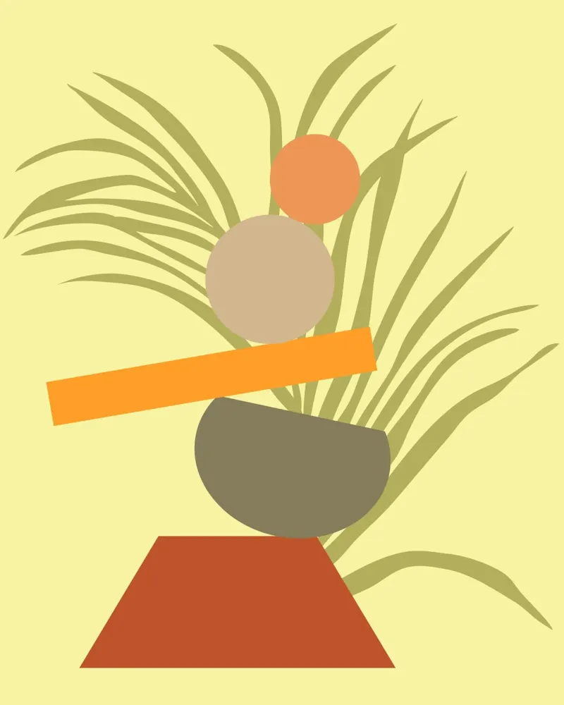 Abstract botanisch genot canvas van Kintsugi99