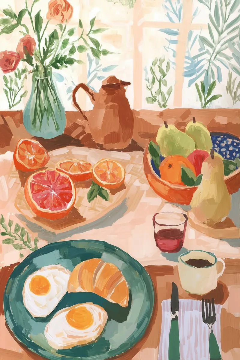 Nature morte au petit déjeuner hahnemühle de Melloi Art Print