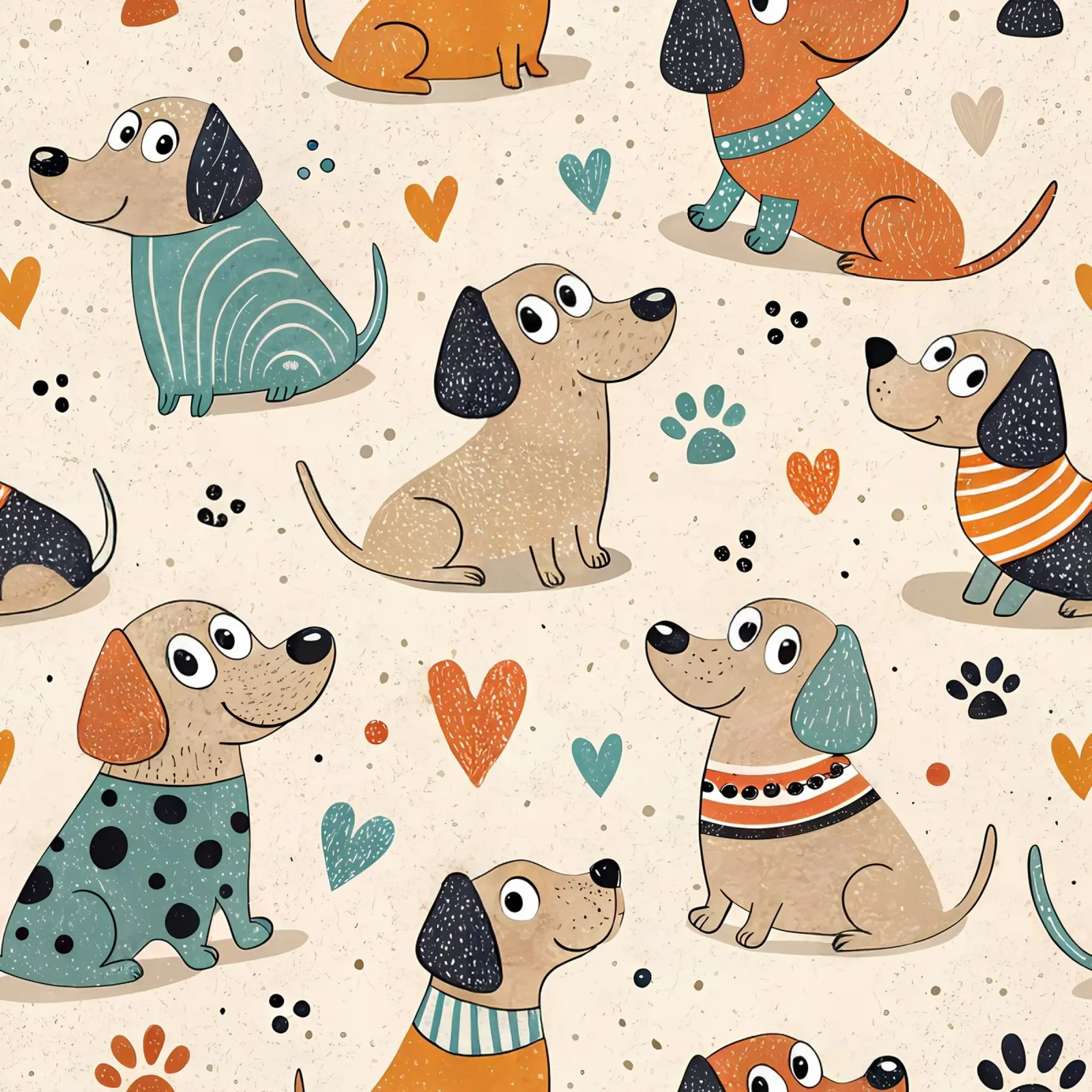 Modello di scarabocchio per cani carta hahnemühle da Happy Littles