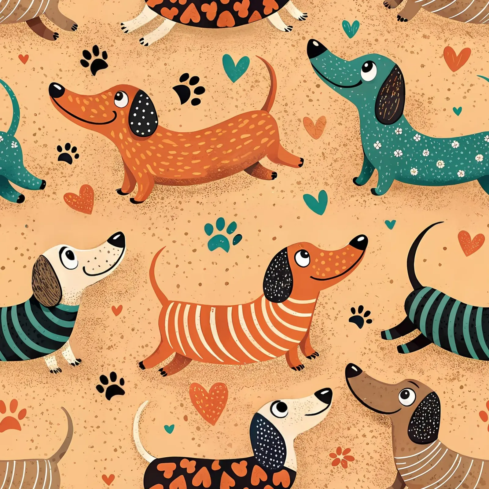 Modello di scarabocchio per cani poster con telaio in plastica da Happy Littles