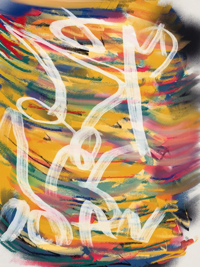 Caos colore grande astratto 02 carta hahnemühle da Little Dean