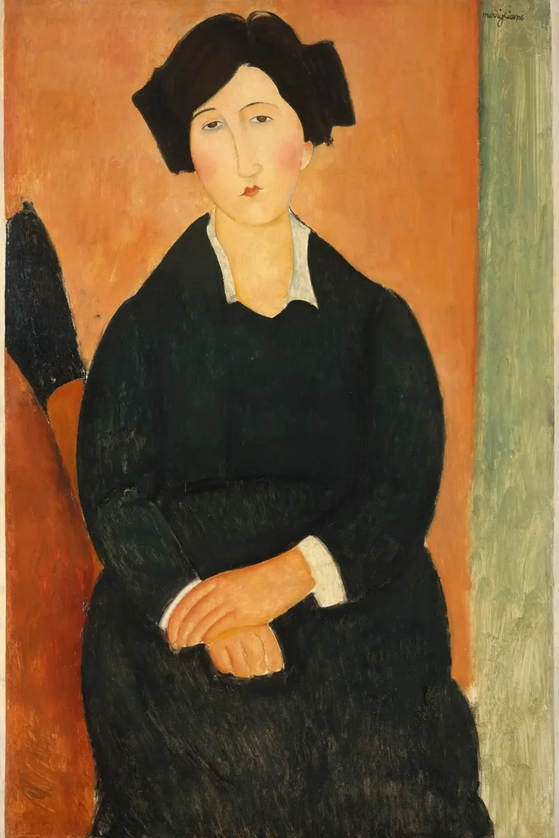 The Italian Woman - Amadeo Modigliani poster with wooden frame by fanny-bianca