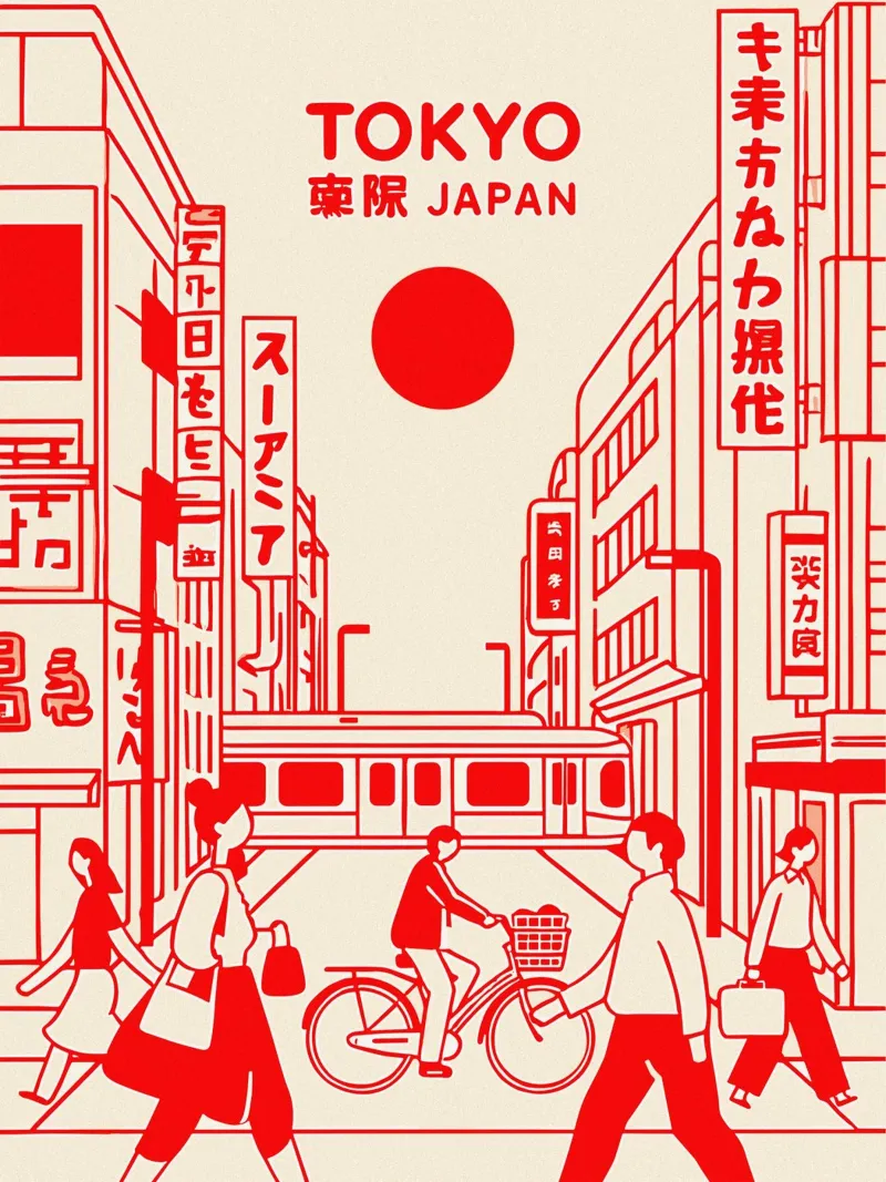 urban scene japan poster by ramosashop