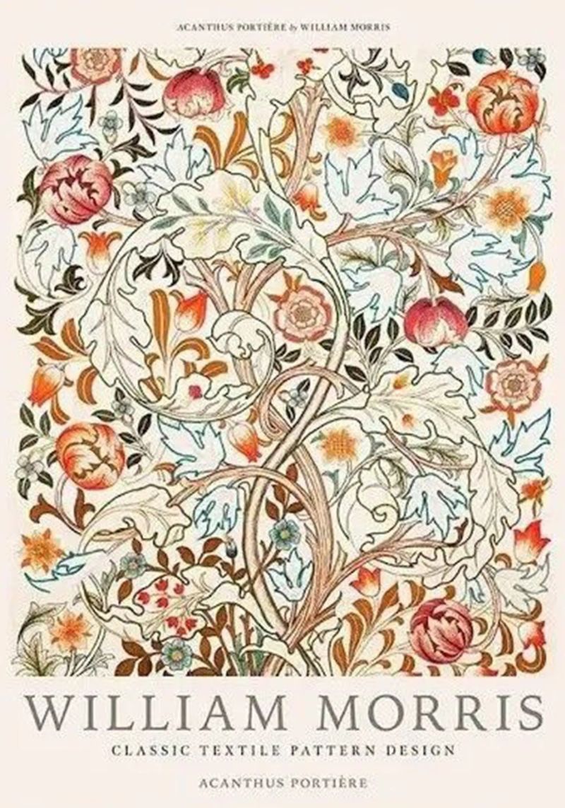 william morris - feuilles et fleurs d'acanthe entrelacées poster de Art Crew Kbm