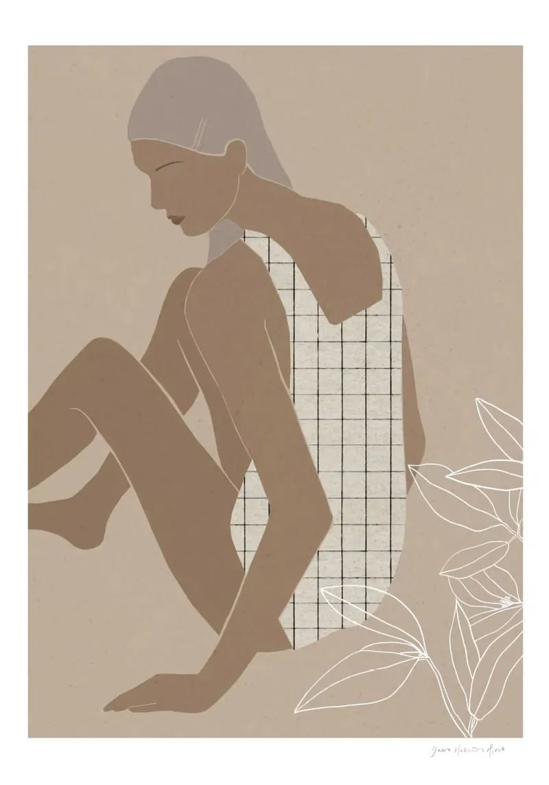 Sabbia calda poster con telaio in alluminio da Birgitpopshop