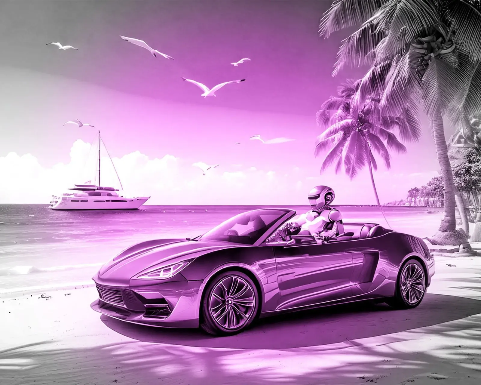ROBOT AU VOLANT. Rose. pellicola backlit da Thierry vobmann photography