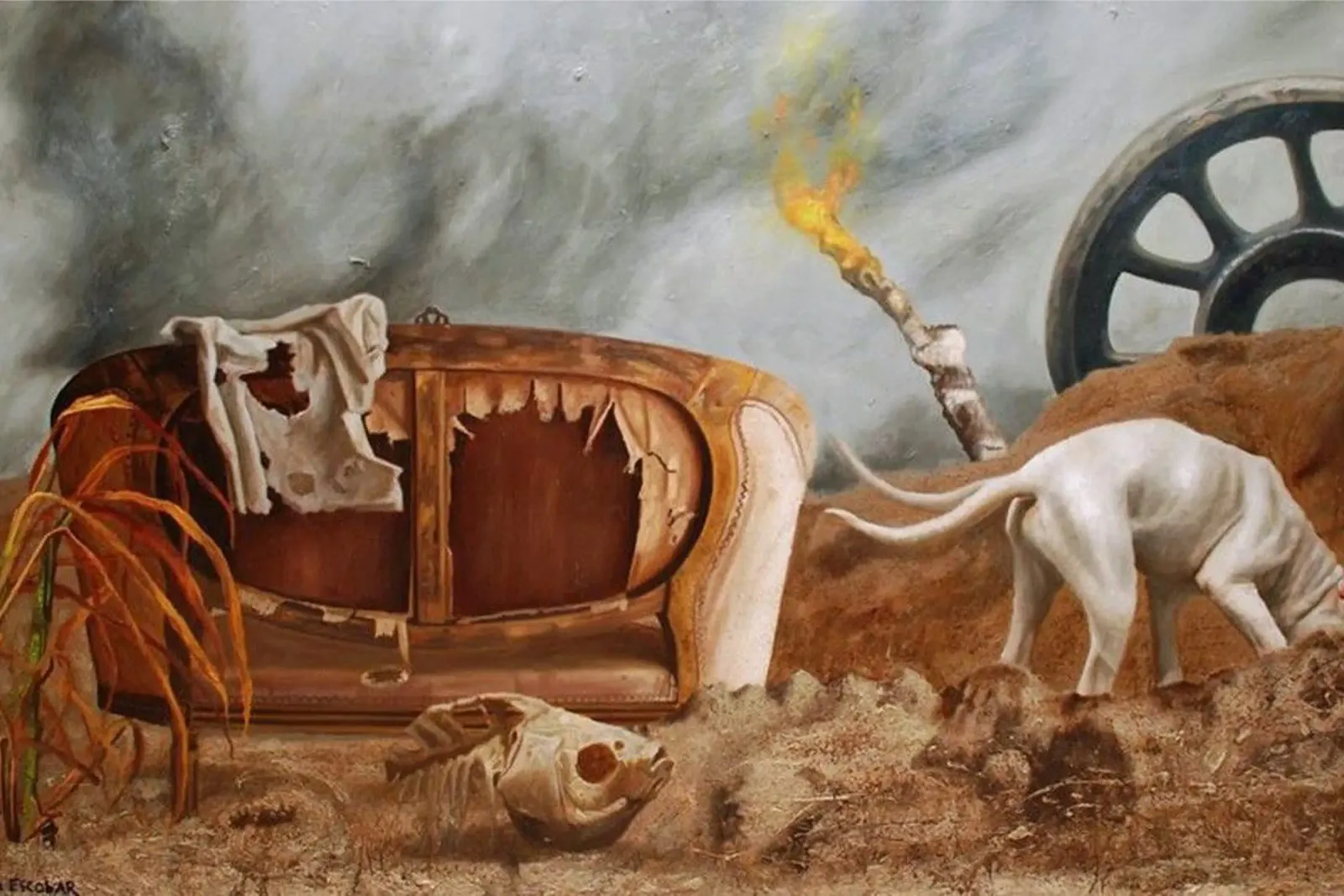 Dog and Drought acrylic glass by Birgitart