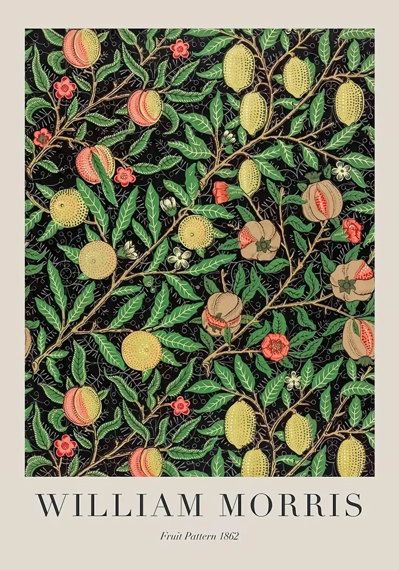 William Morris - Modello di frutta 1862 poster con telaio in alluminio da Kunzeworld